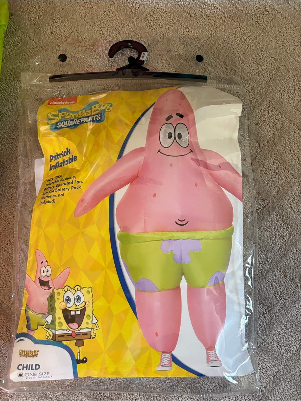 Spirit SpongeBob Patrick Inflatable Costume Pink and Green Child